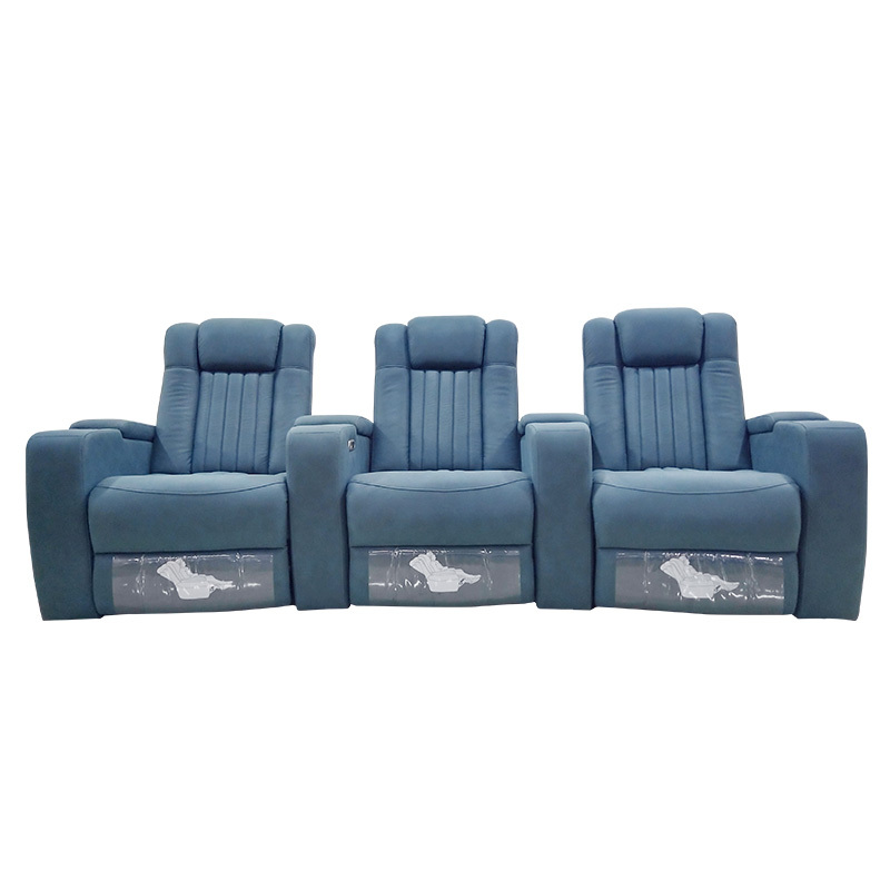 Three-seat and 2 middle console video room private cinema sofa luxury, all-electric stretching function