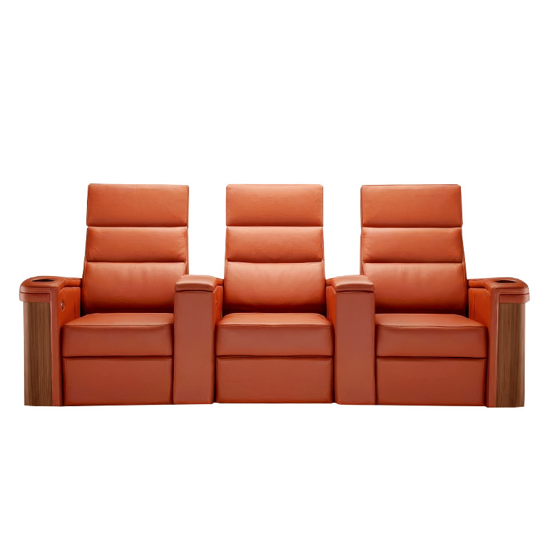 Three-seat and middle video room private cinema sofa luxury, all-electric stretching function