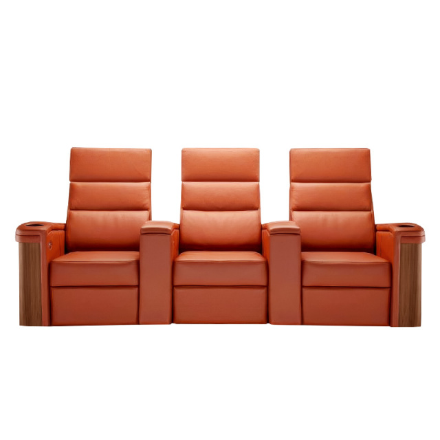 Three-seat and middle video room private cinema sofa luxury, all-electric stretching function