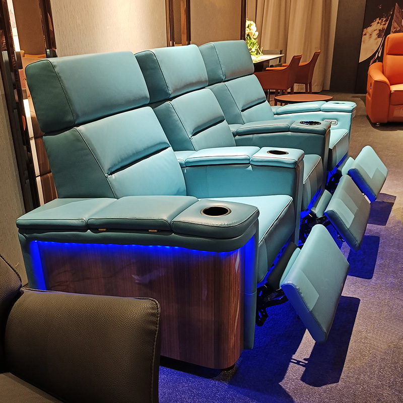 Three-seat and middle video room private cinema sofa luxury, all-electric stretching function