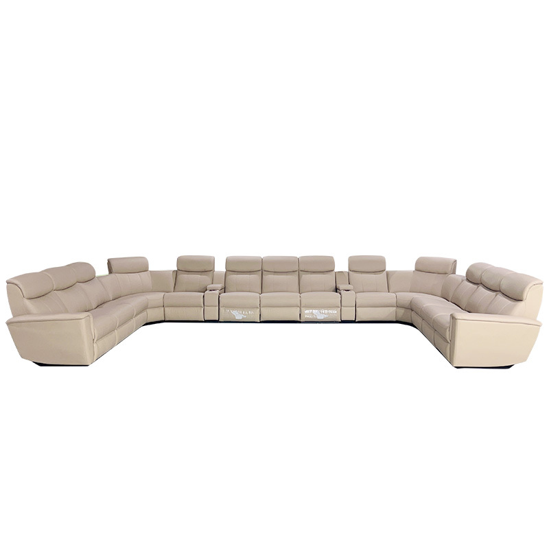Three-seat and corner seat and five-seat and 2 middle console and three-seat and corner seat video room private cinema sofa luxury, all-electric stretching function