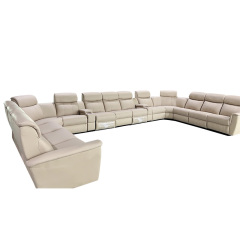 Three-seat and corner seat and five-seat and 2 middle console and three-seat and corner seat video room private cinema sofa luxury, all-electric stretching function