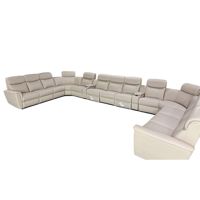 Three-seat and corner seat and five-seat and 2 middle console and three-seat and corner seat video room private cinema sofa luxury, all-electric stretching function