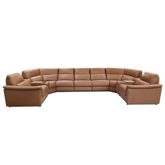 Five-seat and 2 corner seat and 2 middle console video room private cinema sofa luxury, all-electric stretching function