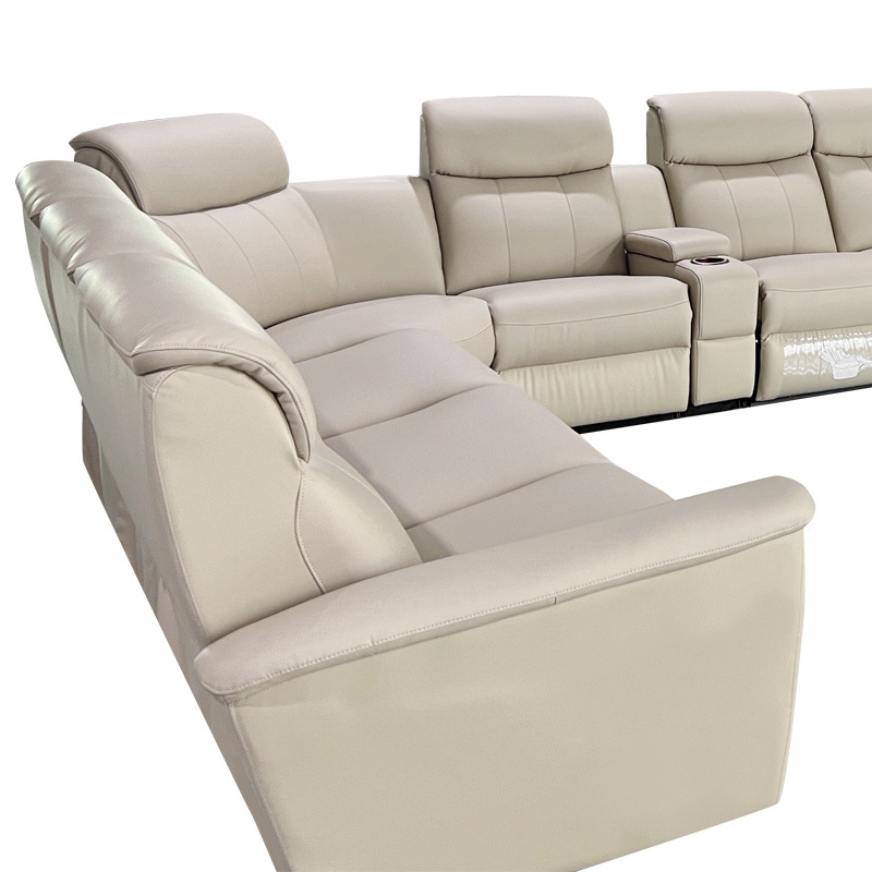 Three-seat and corner seat and five-seat and 2 middle console and three-seat and corner seat video room private cinema sofa luxury, all-electric stretching function