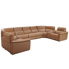 Five-seat and 2 corner seat and 2 middle console video room private cinema sofa luxury, all-electric stretching function
