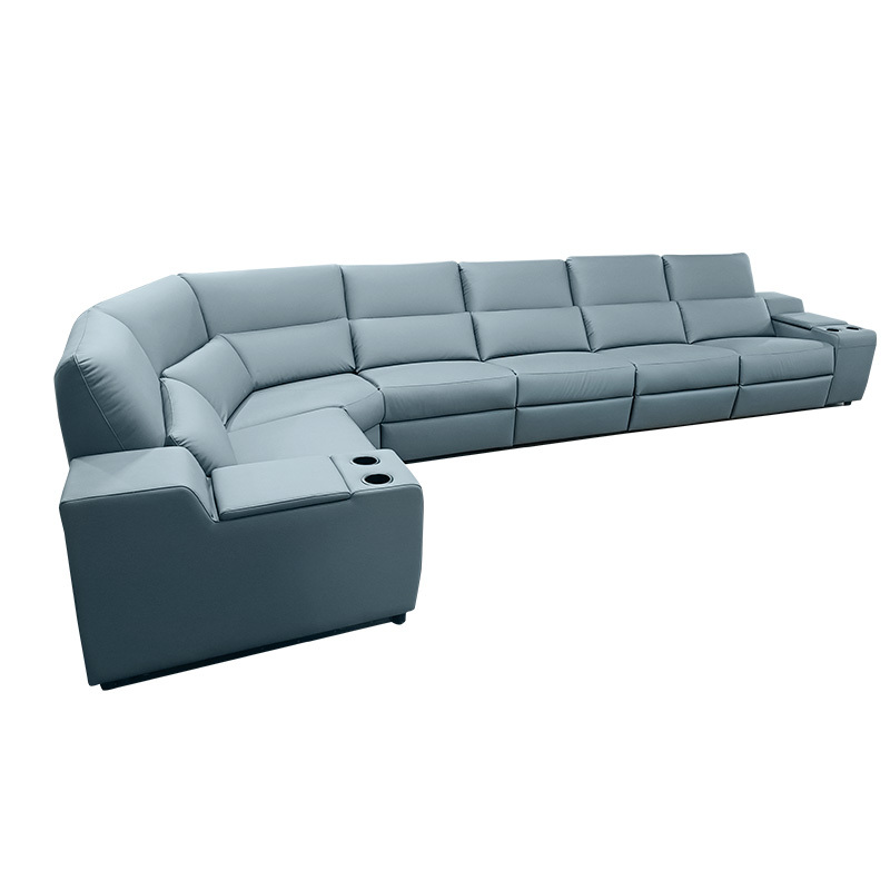 Five-seat and corner seat and 2 middle console video room private cinema sofa luxury, all-electric stretching function