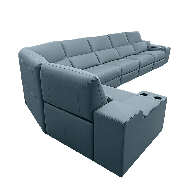 Five-seat and corner seat and 2 middle console video room private cinema sofa luxury, all-electric stretching function
