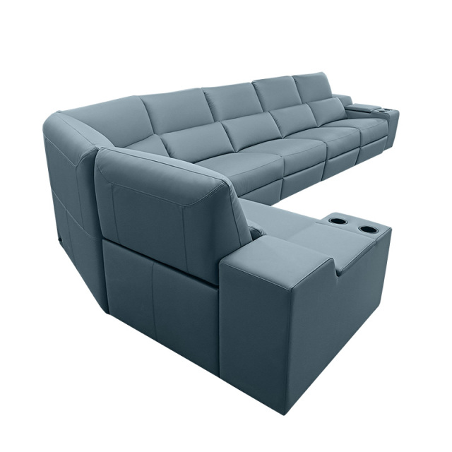 Five-seat and corner seat and 2 middle console video room private cinema sofa luxury, all-electric stretching function