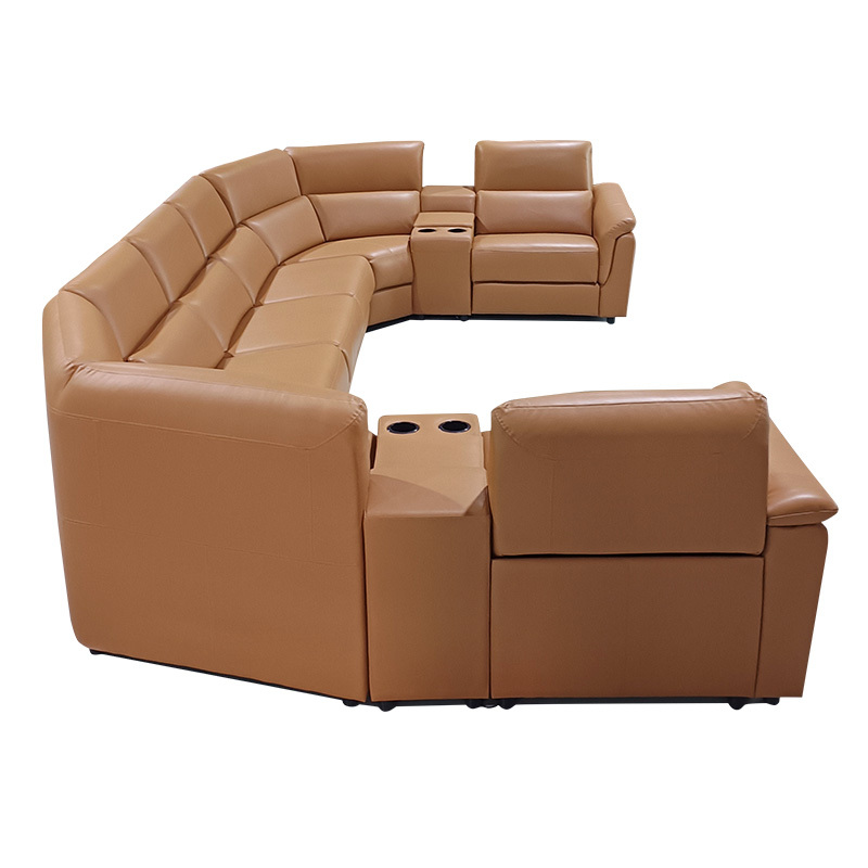 Five-seat and 2 corner seat and 2 middle console video room private cinema sofa luxury, all-electric stretching function