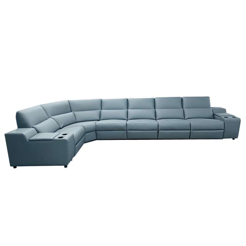 Five-seat and corner seat and 2 middle console video room private cinema sofa luxury, all-electric stretching function