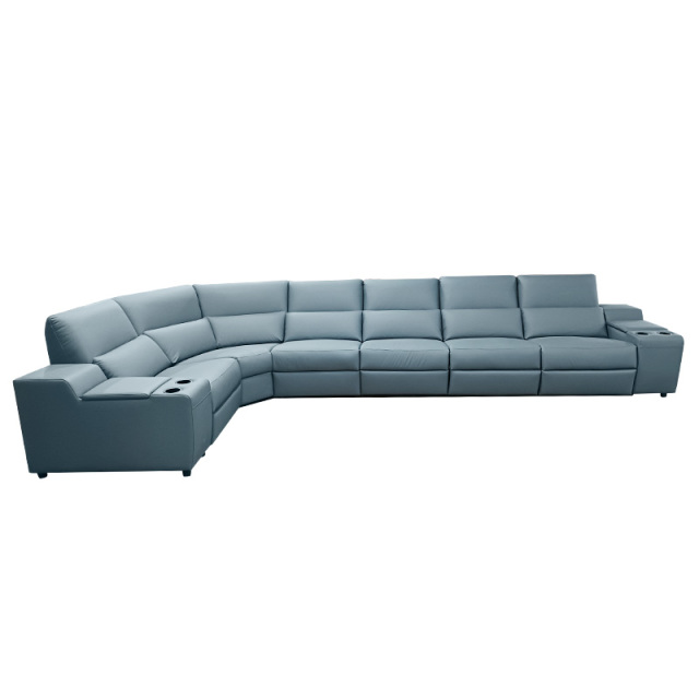 Five-seat and corner seat and 2 middle console video room private cinema sofa luxury, all-electric stretching function