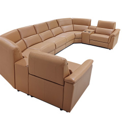 Five-seat and 2 corner seat and 2 middle console video room private cinema sofa luxury, all-electric stretching function