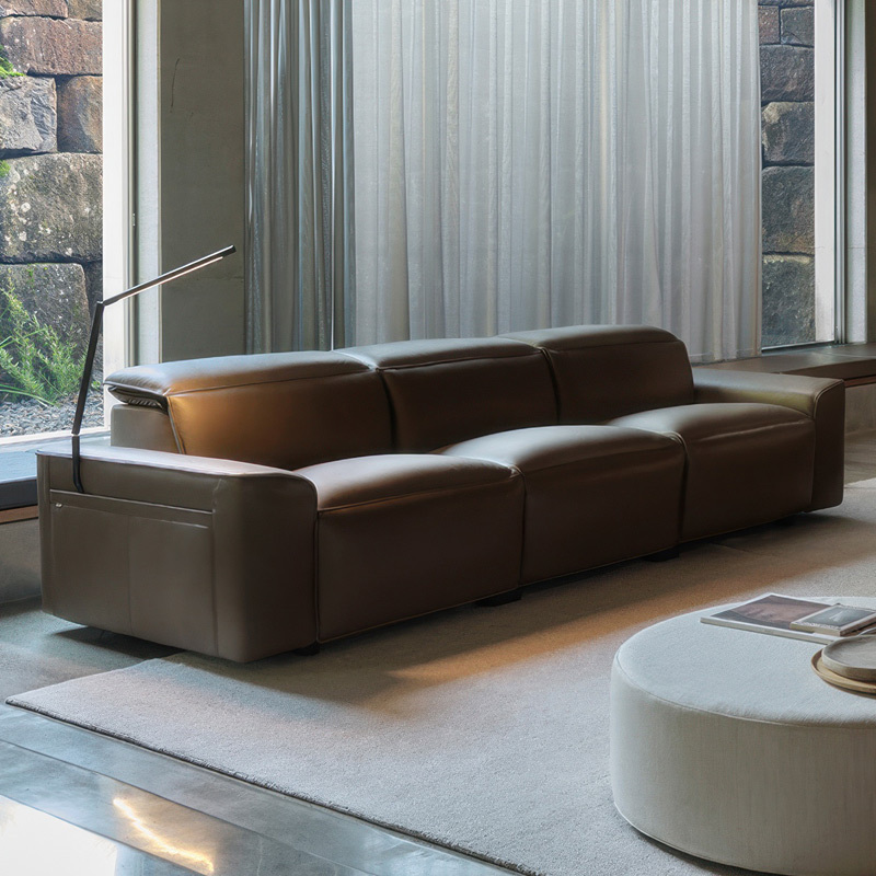 Three-seat video room private cinema sofa luxury, all-electric stretching function