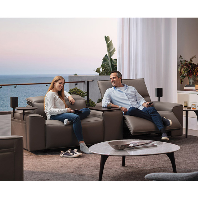 Two-seat and middle console video room private cinema sofa luxury, all-electric stretching function