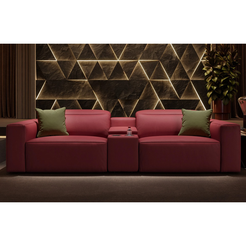 Two-seat and middle console video room private cinema sofa luxury, all-electric stretching function