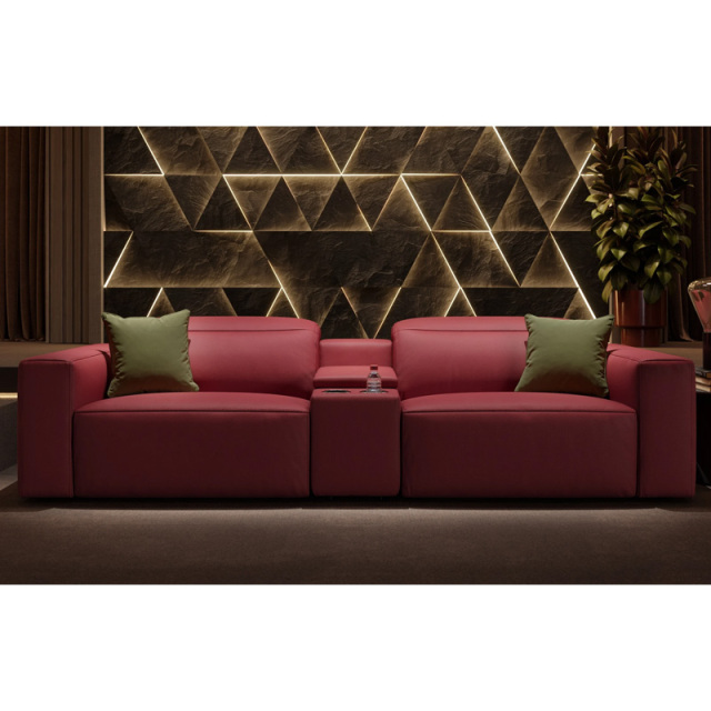 Two-seat and middle console video room private cinema sofa luxury, all-electric stretching function