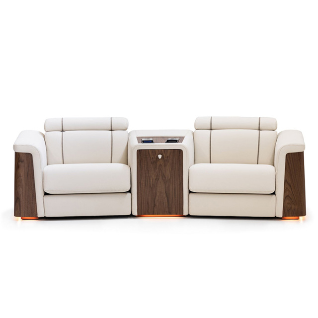 Two-seat and middle console video room private cinema sofa luxury, all-electric stretching function