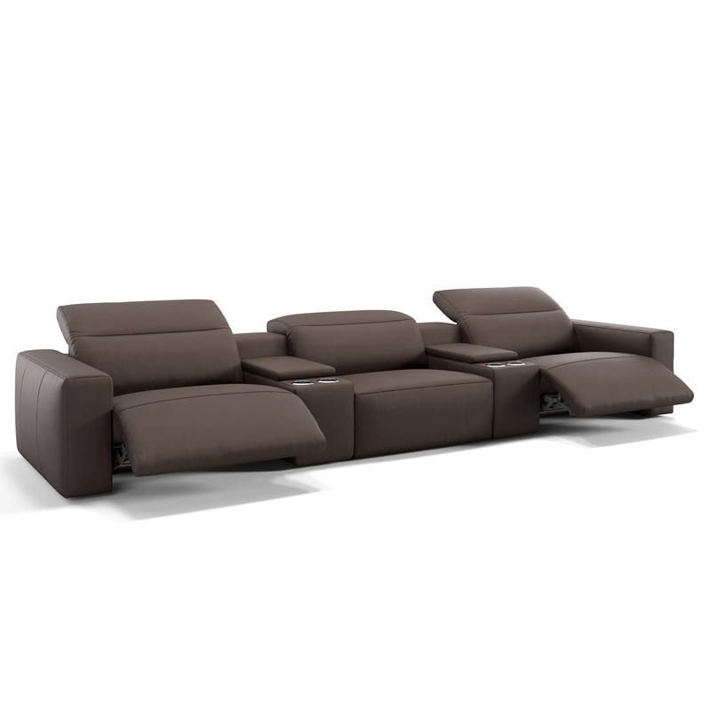 Three-seat and 2 middle console video room private cinema sofa luxury, all-electric stretching function