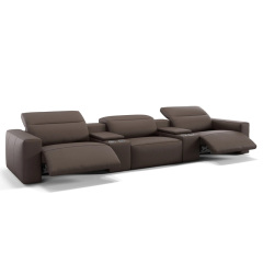Three-seat and 2 middle console video room private cinema sofa luxury, all-electric stretching function