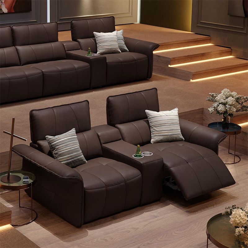 Two-seat and middle console video room private cinema sofa luxury, all-electric stretching function