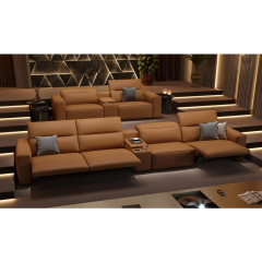 Four-seat and middle console video room private cinema sofa luxury, all-electric stretching function