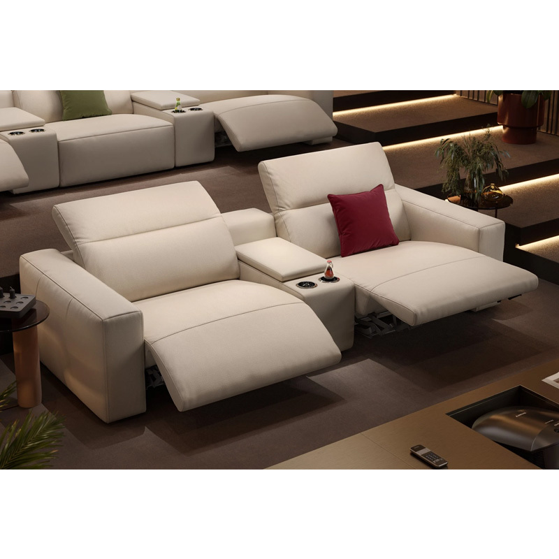Two-seat and middle console video room private cinema sofa luxury, all-electric stretching function