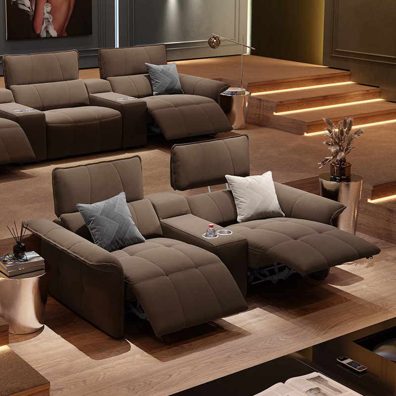 Two-seat and middle console video room private cinema sofa luxury, all-electric stretching function