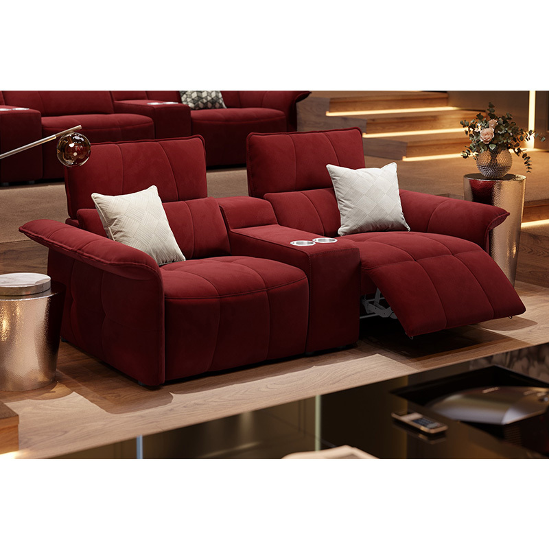 Two-seat and middle console video room private cinema sofa luxury, all-electric stretching function