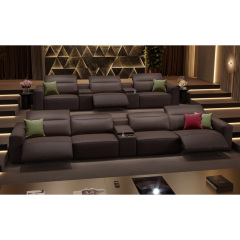 Four-seat and middle console video room private cinema sofa luxury, all-electric stretching function