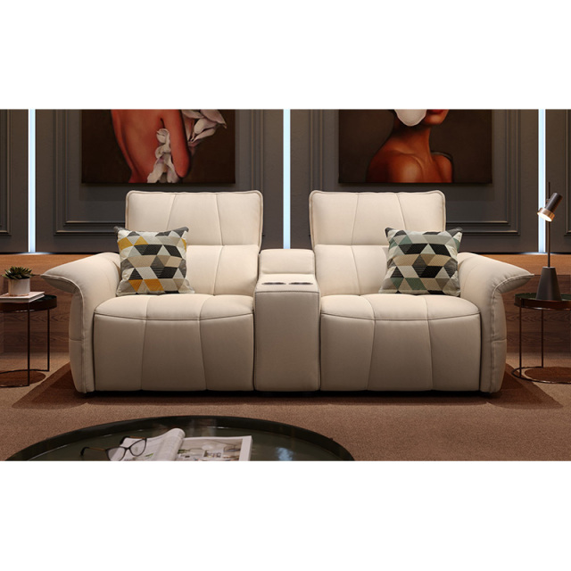 Two-seat and middle console video room private cinema sofa luxury, all-electric stretching function