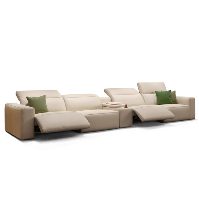 Four-seat and middle console video room private cinema sofa luxury, all-electric stretching function