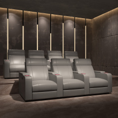 Three-seat and 2 middle console video room private cinema sofa luxury, all-electric stretching function