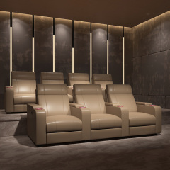 Three-seat and 2 middle console video room private cinema sofa luxury, all-electric stretching function