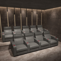 Four-seat and 3 middle console video room private cinema sofa luxury, all-electric stretching function