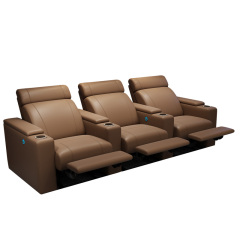 Three-seat and 2 middle console video room private cinema sofa luxury, all-electric stretching function