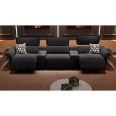 Three-seat and 2 middle console video room private cinema sofa luxury, all-electric stretching function