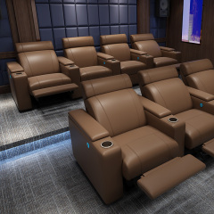 Four-seat and 3 middle console video room private cinema sofa luxury, all-electric stretching function