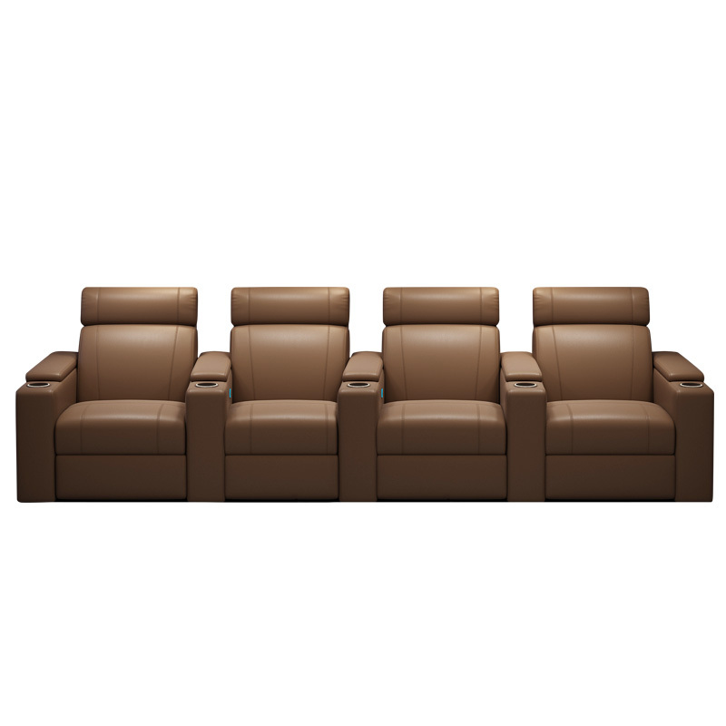 Four-seat and 3 middle console video room private cinema sofa luxury, all-electric stretching function