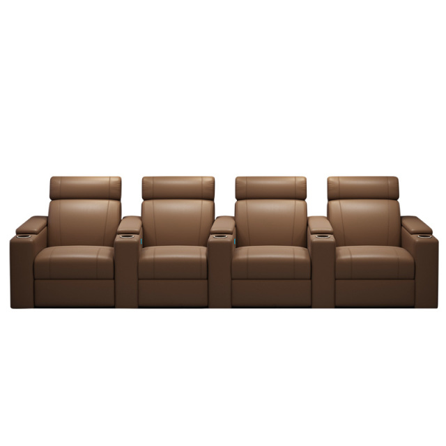 Four-seat and 3 middle console video room private cinema sofa luxury, all-electric stretching function