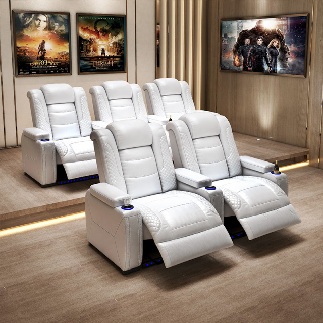 Two-seat and middle console video room private cinema sofa luxury, all-electric stretching function