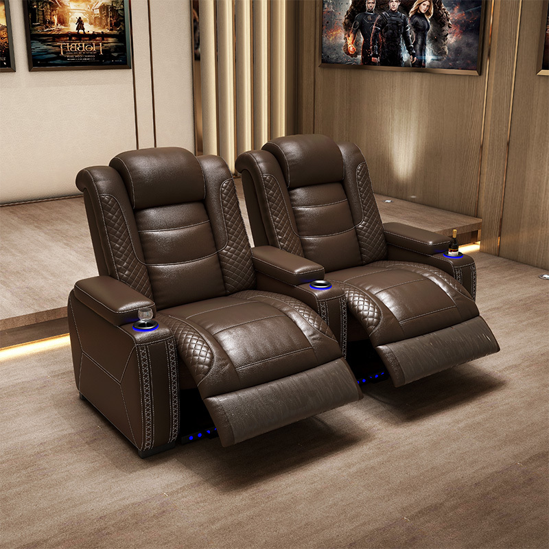 Two-seat and middle console video room private cinema sofa luxury, all-electric stretching function
