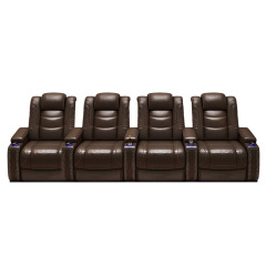 Four-seat and 3 middle console video room private cinema sofa luxury, all-electric stretching function