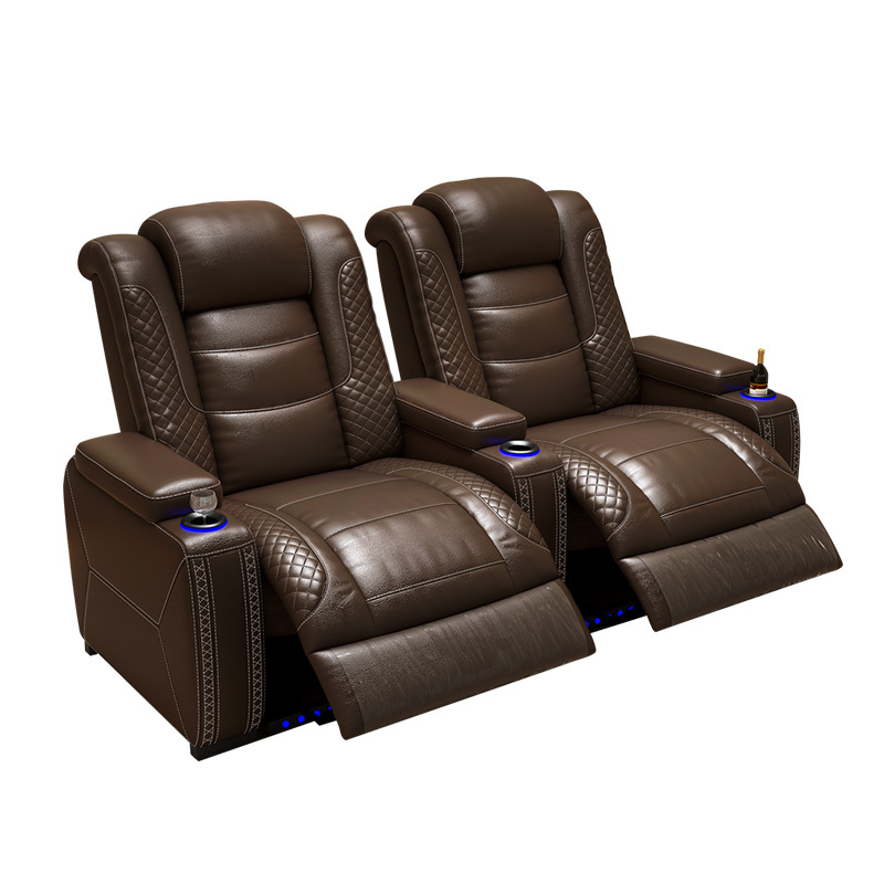 Two-seat and middle console video room private cinema sofa luxury, all-electric stretching function