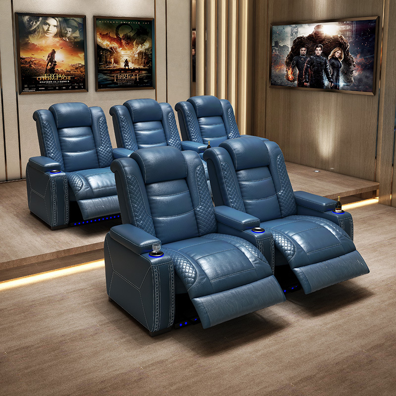 Two-seat and middle console video room private cinema sofa luxury, all-electric stretching function