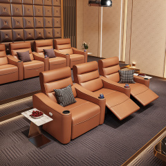 Three-seat and 2 middle console video room private cinema sofa luxury, all-electric stretching function