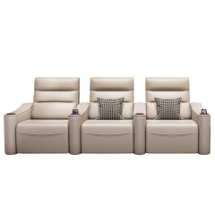 Three-seat and 2 middle console video room private cinema sofa luxury, all-electric stretching function
