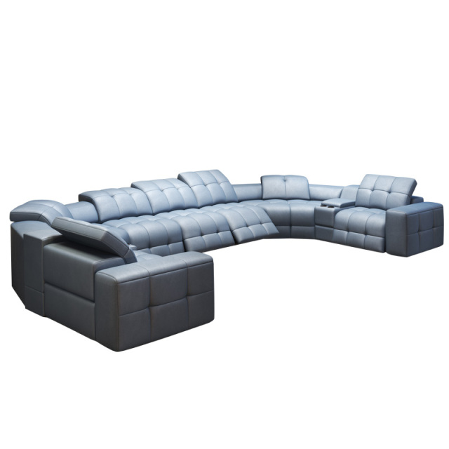 Three-seat and 2 corner seat and 2 middle console and two-seat video room private cinema sofa luxury, all-electric stretching function