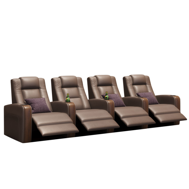 Four-seat and 3 middle console video room private cinema sofa luxury, all-electric stretching function