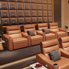 Four-seat and 3 middle console video room private cinema sofa luxury, all-electric stretching function